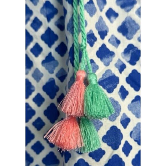 Blue Sz XL Tassel ADVENTURE BEGINS WANDERING WATERS Sleeveless Top MATILDA JANE - Picture 5 of 8